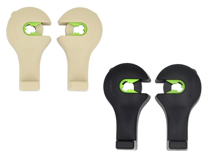Pack de 2 Ganchos Universales para Reposacabezas de Auto – Negro - Imagen 2