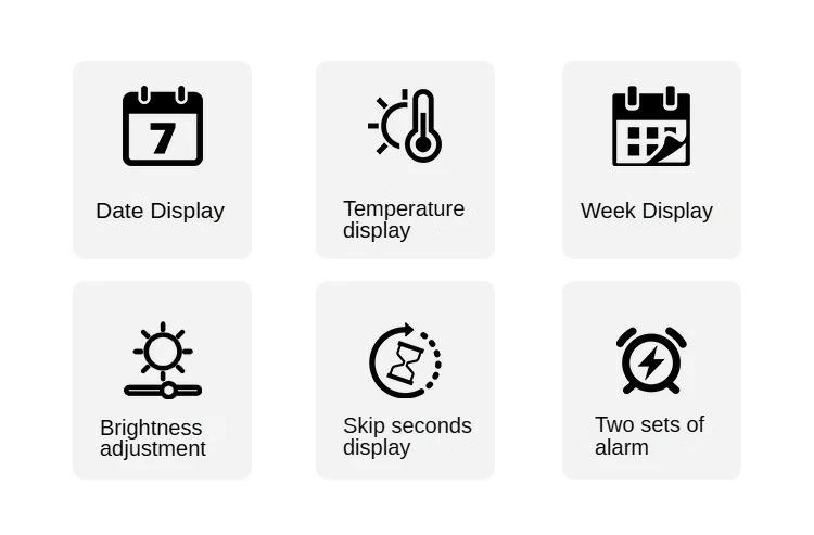 Reloj Digital LED de Pared con Fecha, Temperatura y Alarma - Imagen 5