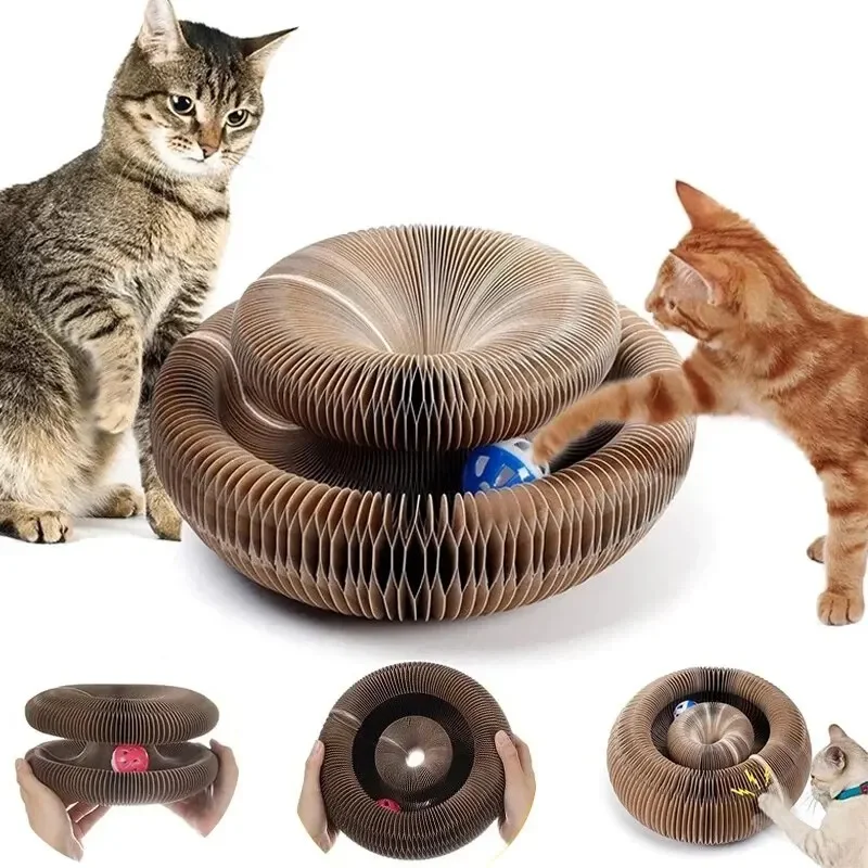 Rascador Circular de Cartón para Gatos con Pelota Interactiva - Imagen 7