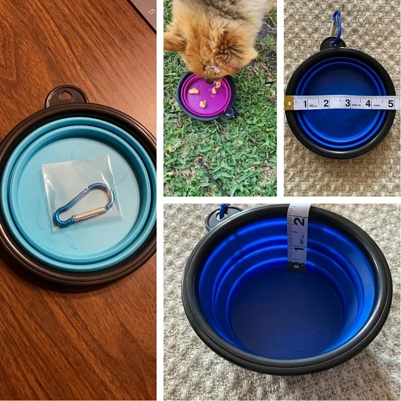 Comedero Plegable de Silicona para Perros y Gatos – Portátil para Viajes - Imagen 14