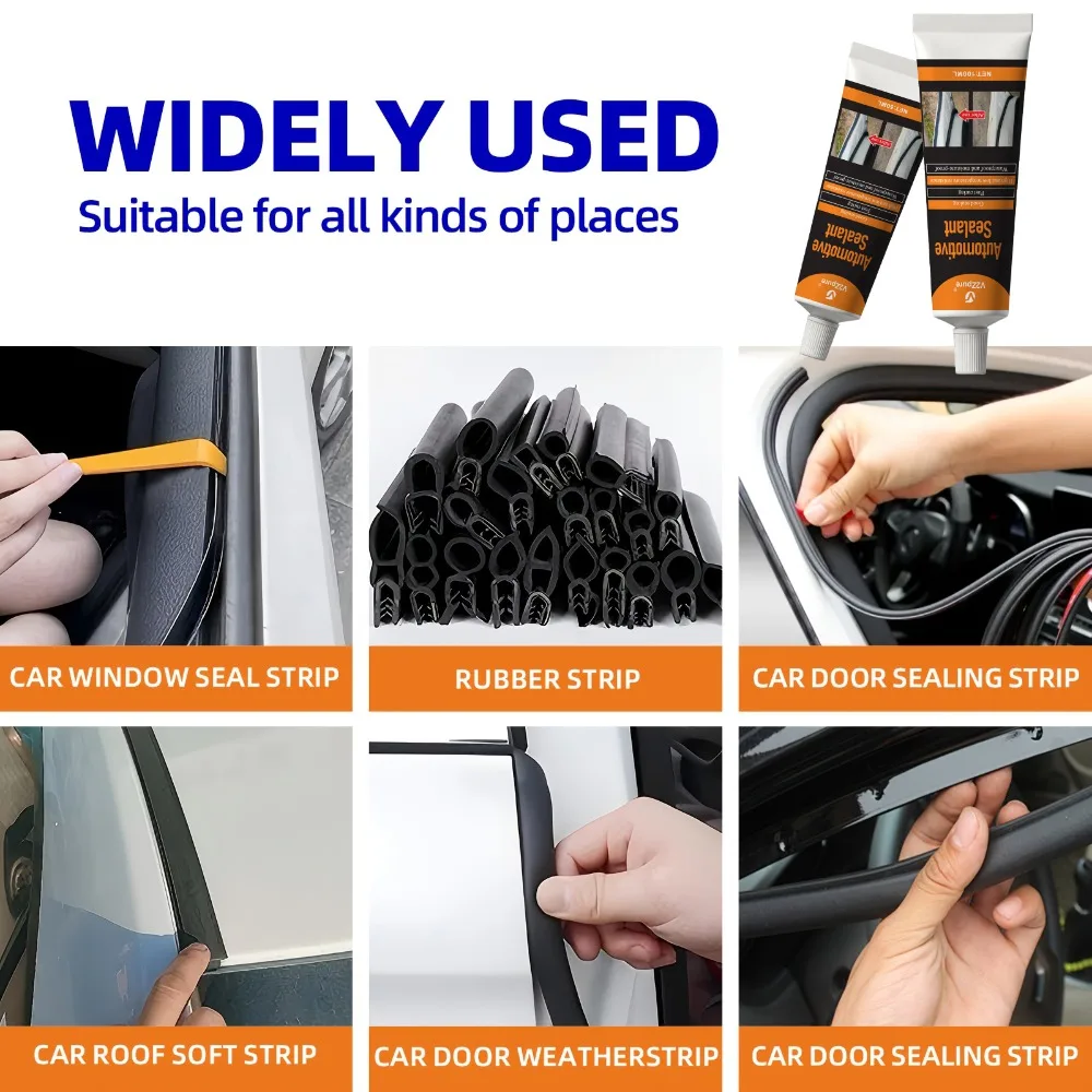 Sellador de Silicona Negro Impermeable para Parabrisas y Ventanas de Automóvil - Imagen 4