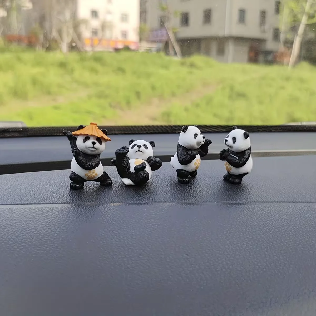 Pack de 4 Adornos Decorativos de Panda para Tablero de Automóvil - Imagen 4