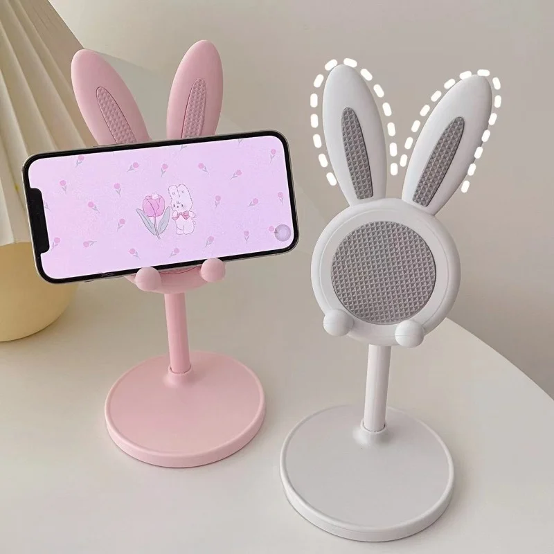 Soporte de Escritorio Ajustable para Celular con Diseño de Conejo