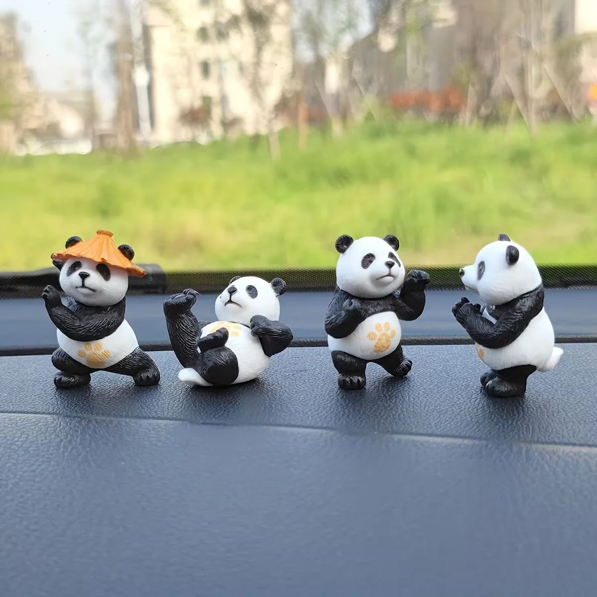 Pack de 4 Adornos Decorativos de Panda para Tablero de Automóvil - Imagen 2