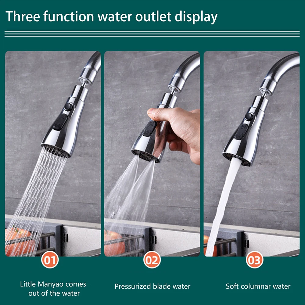 Extensor Giratorio 360° para Llave de Cocina con 3 Modos de Agua - Imagen 2