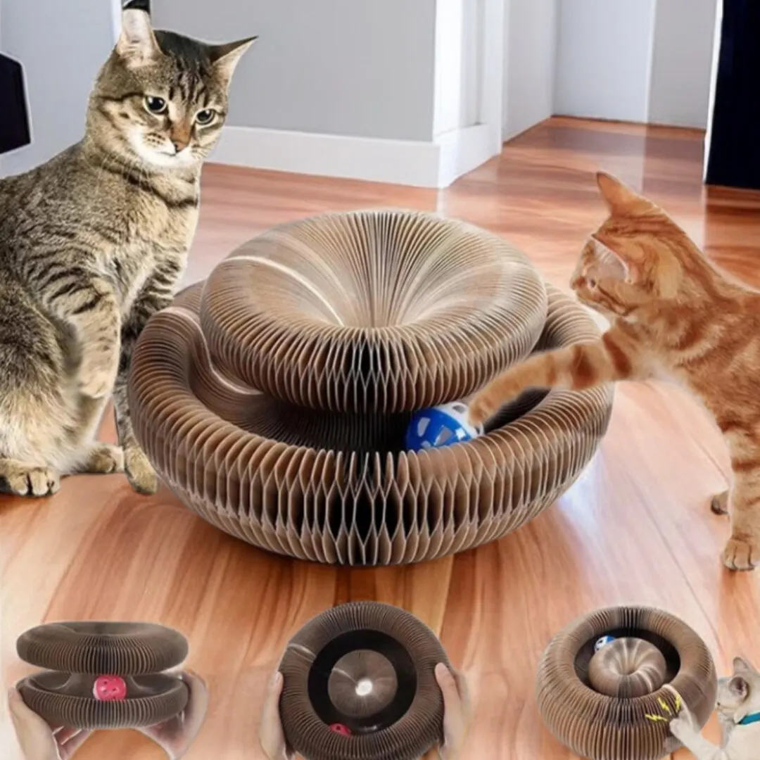 Rascador Circular de Cartón para Gatos con Pelota Interactiva - Imagen 6