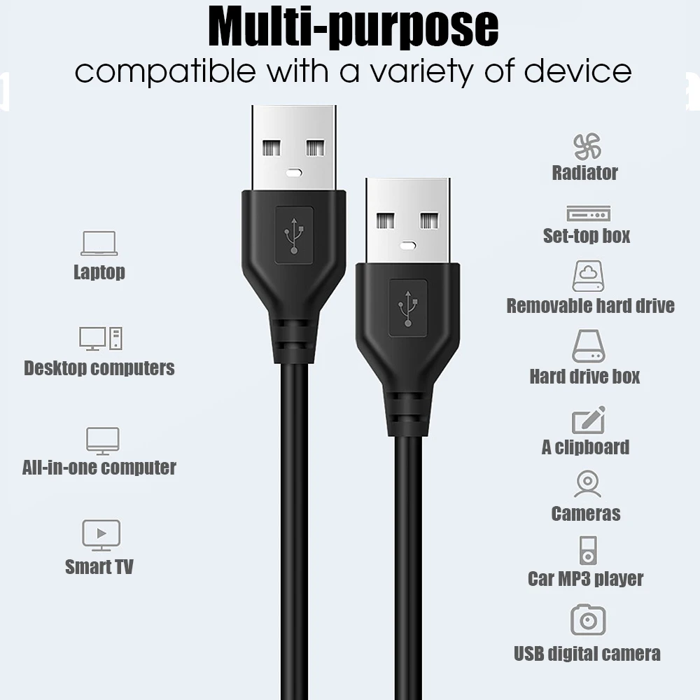 Cable USB-A Macho a USB-A Macho 2.0 para Transferencia de Datos - Imagen 5