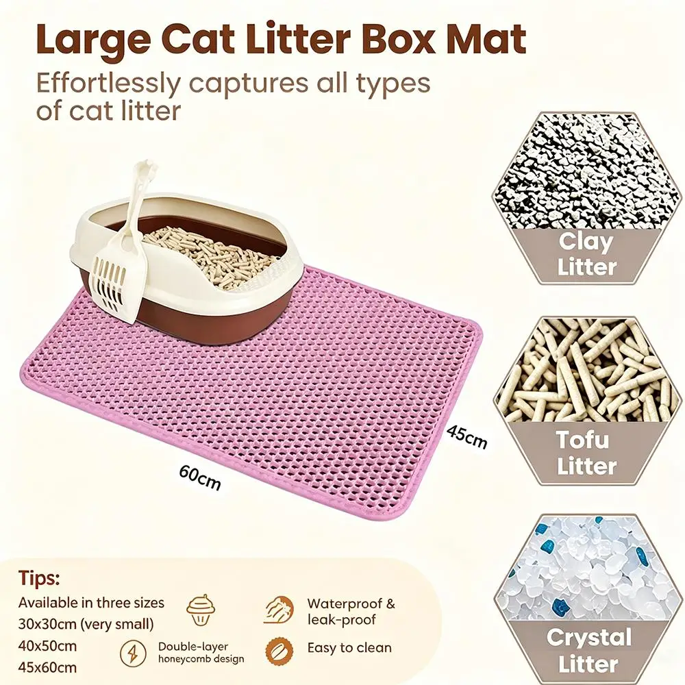 Alfombra Doble Capa para Arenero de Gatos – Antideslizante y Lavable - Imagen 2