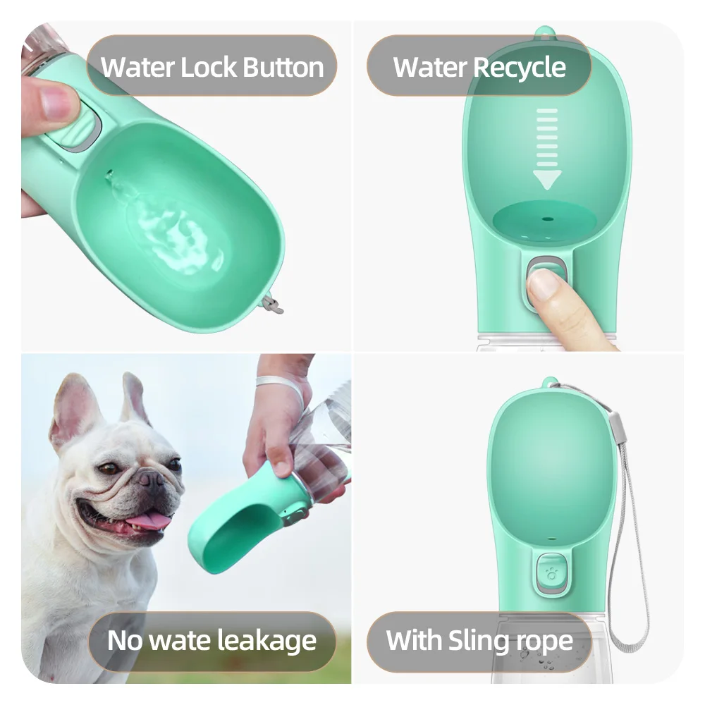 Botella de Agua Portátil para Perros y Gatos con Bebedero Integrado - Imagen 3