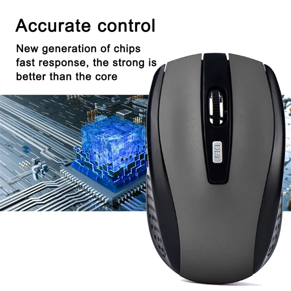 Mouse Inalámbrico 2,4 GHz Silencioso con Receptor USB y DPI Ajustable - Imagen 2