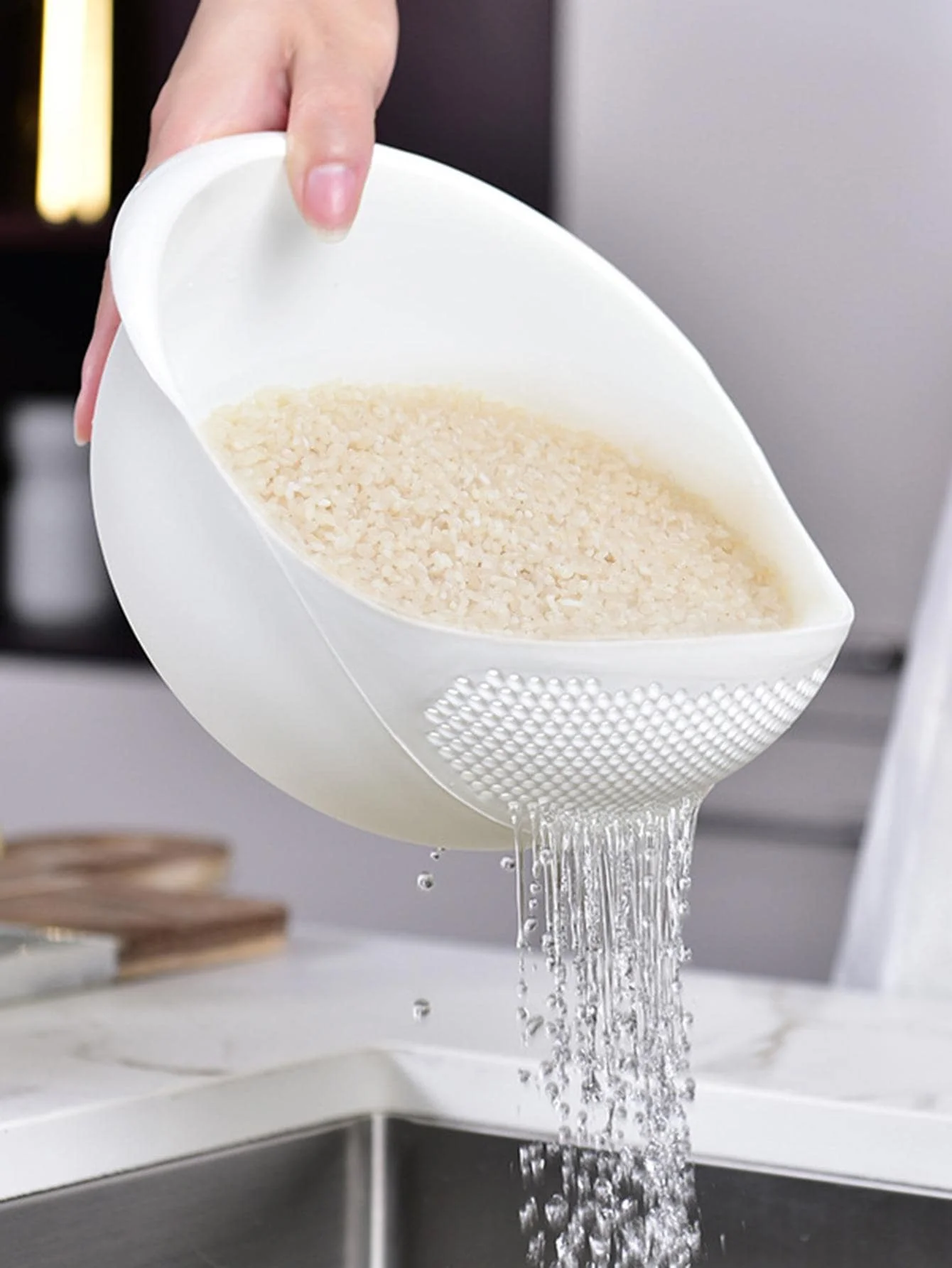 Colador Escurridor con Mango para Arroz, Frutas y Verduras