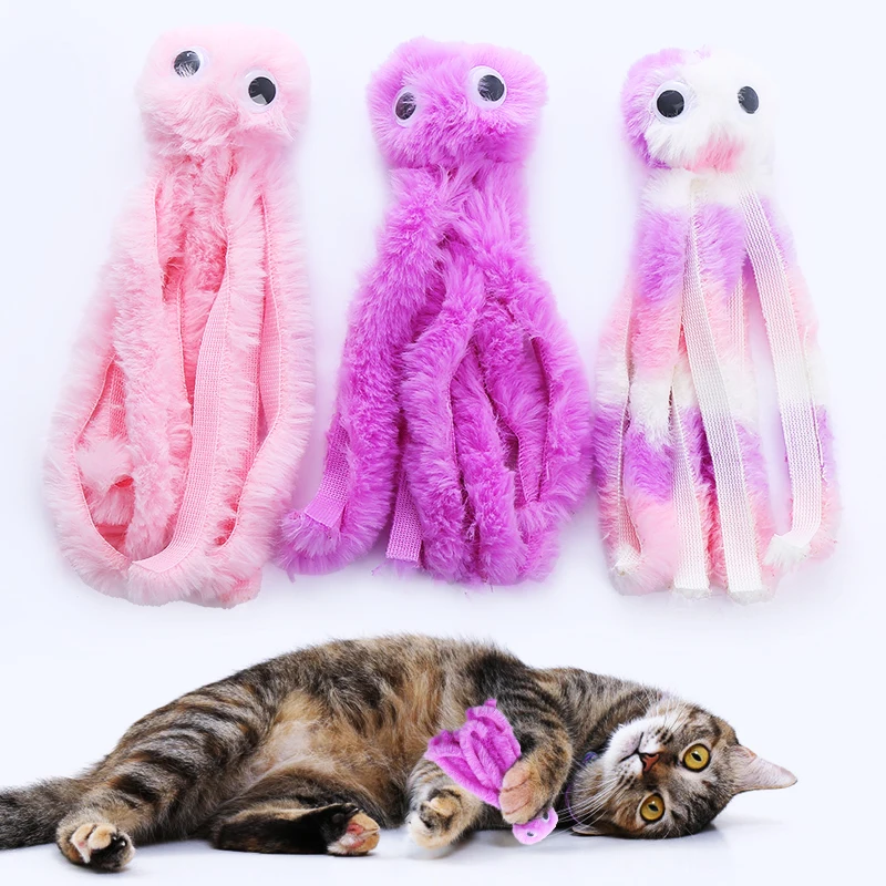 Juguete de Peluche con Forma de Pulpo para Gatos – Suave e Interactivo