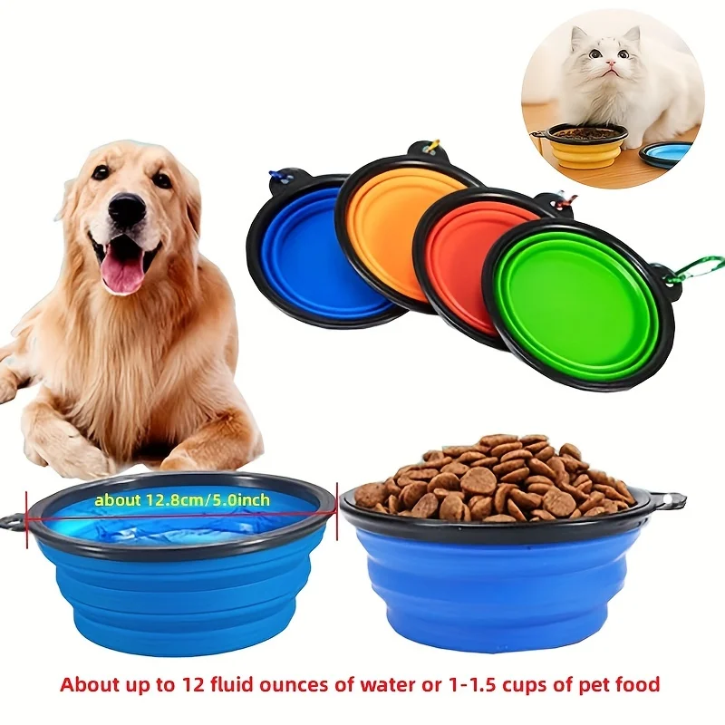 Comedero Plegable de Silicona para Perros y Gatos – Portátil para Viajes - Imagen 2