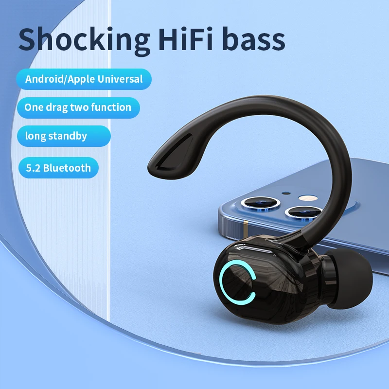 Audífono Bluetooth Mono con Gancho, Micrófono y Cancelación de Ruido - Imagen 2