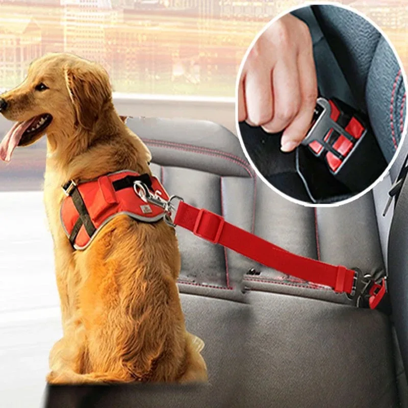 Cinturón de Seguridad Ajustable para Perro en Automóvil