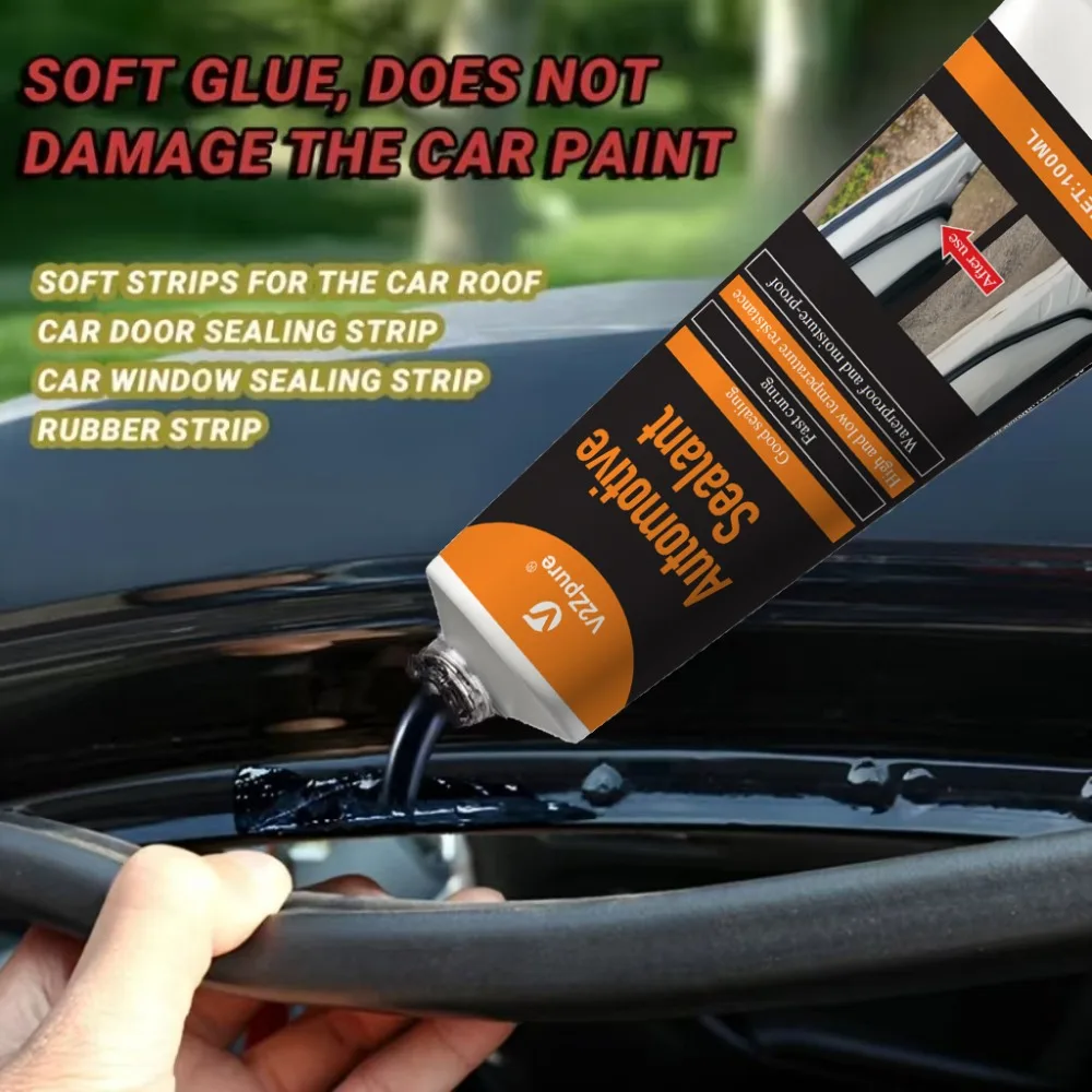 Sellador de Silicona Negro Impermeable para Parabrisas y Ventanas de Automóvil - Imagen 3