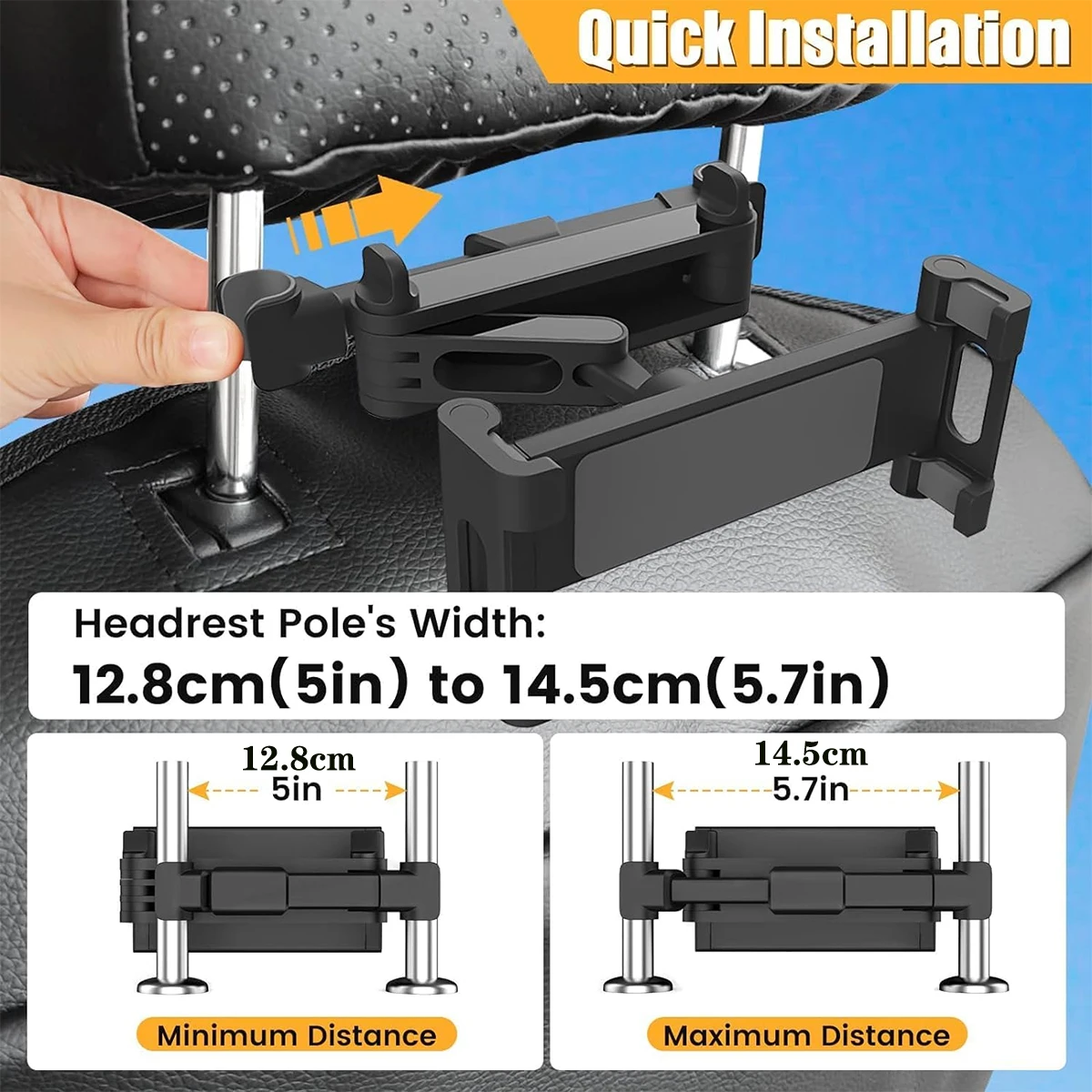 Soporte para Tablet de Automóvil Ajustable para Reposacabezas - Imagen 2
