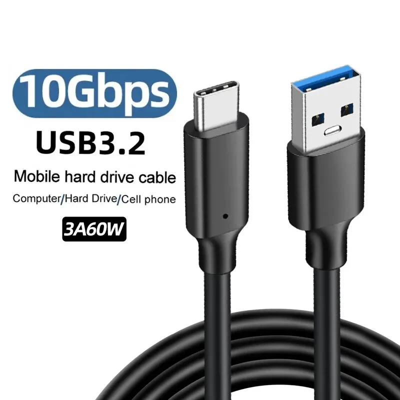 Cable USB 3.2 de 10 Gbps Tipo A a Tipo C para Carga Rápida y Transferencia de Datos