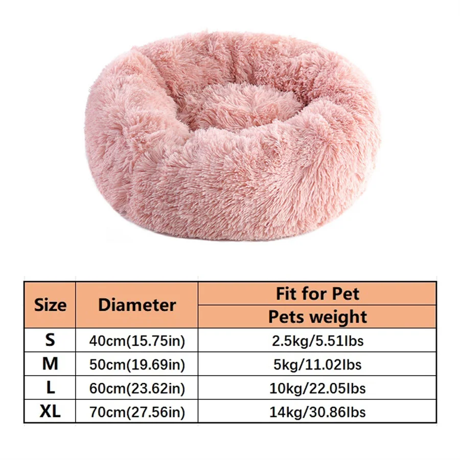 Cama Redonda de Felpa para Perros y Gatos – Suave y Lavable - Imagen 4