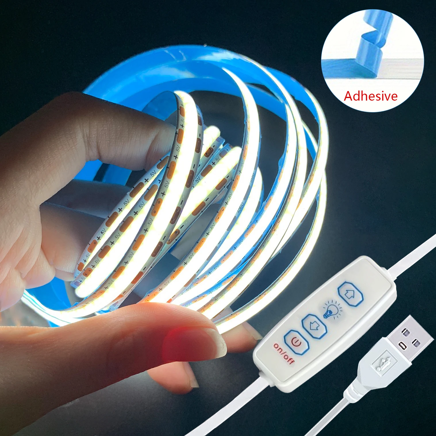 Tira LED COB USB 5V Regulable para TV, Espejos y Decoración